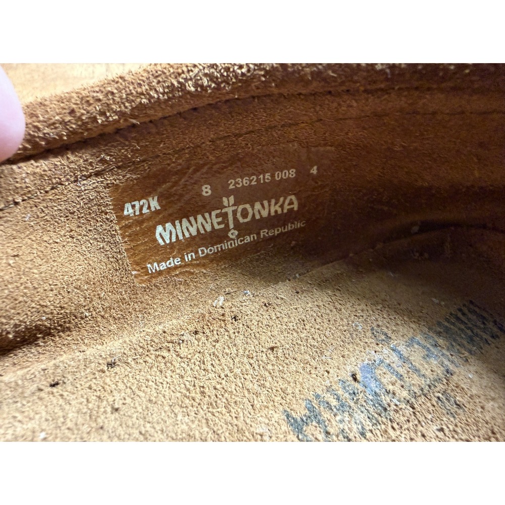 Vtg Minnetonka Moccasins Women's 8 Suede Tapestry Boho Aztec Slip On Shoes - Picture 5 of 6